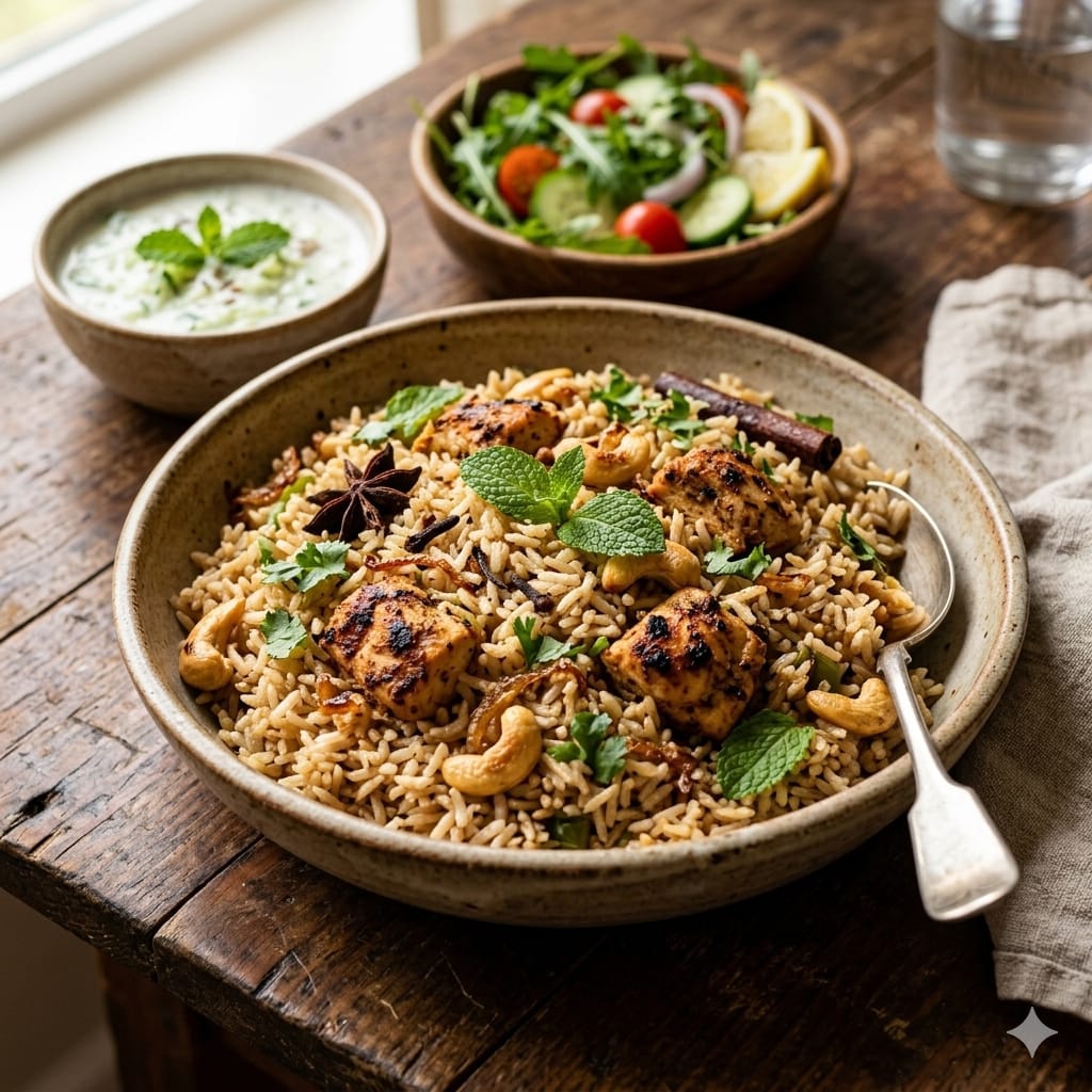 Healthy Brown Rice Chicken Biryani